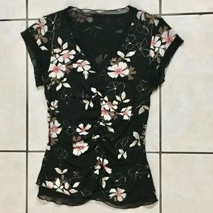 Black chiffon blouse, size S